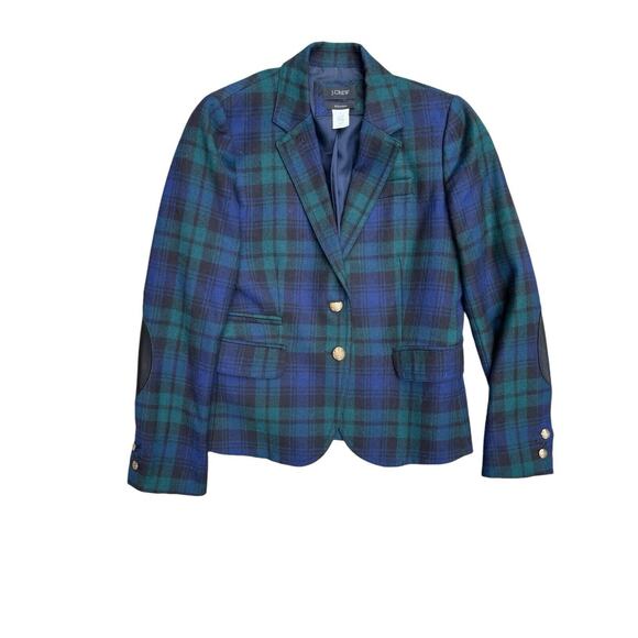 J Crew Womens Tartan Plaid Single Breasted Blazer Schoolboy Academia, Size 0 - Picture 1 of 4